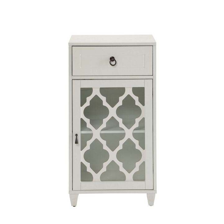 Faddish Side Table, White-Benzara