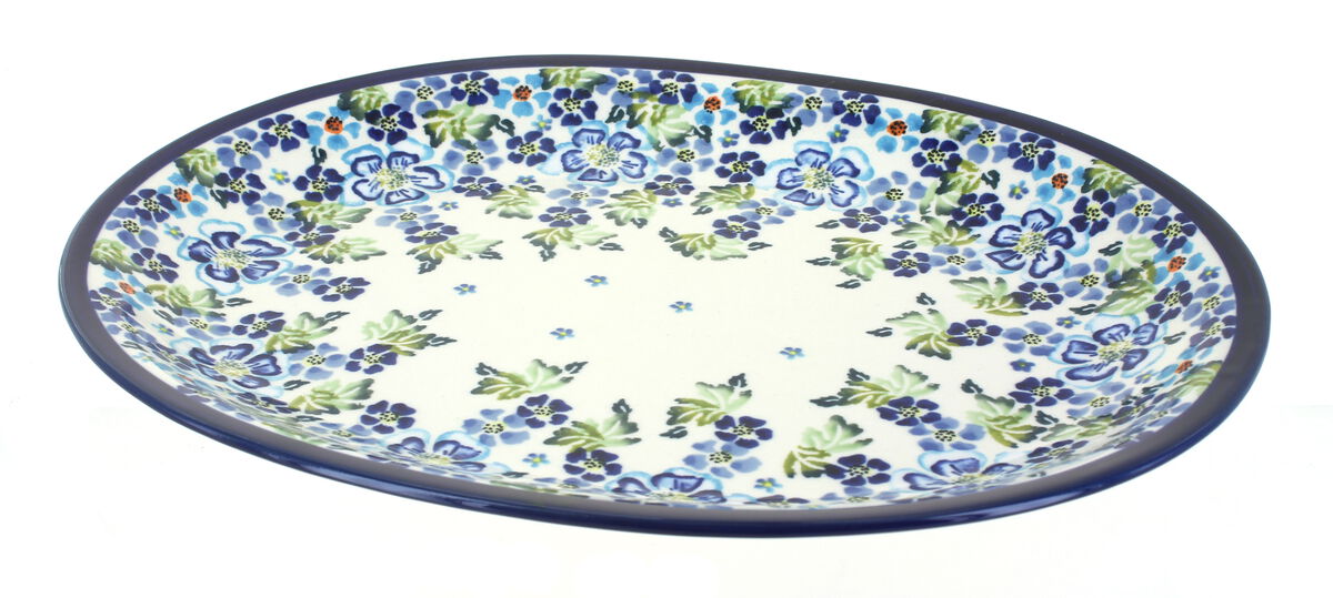 Blue Rose Polish Pottery Cobalt Large Serving Platter
