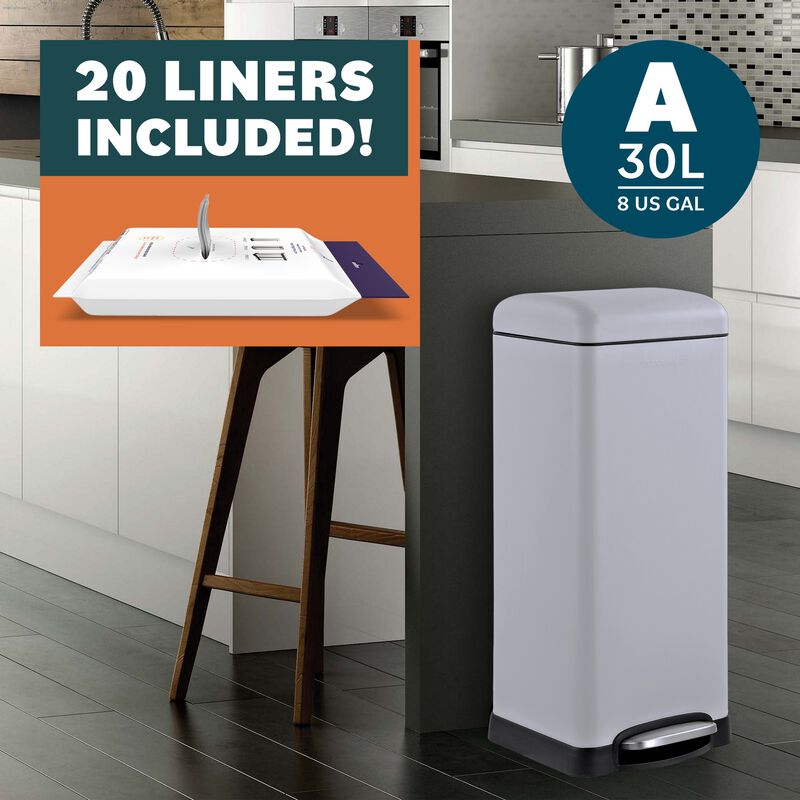 Betty Retro Step-Open Trash Can with Liners