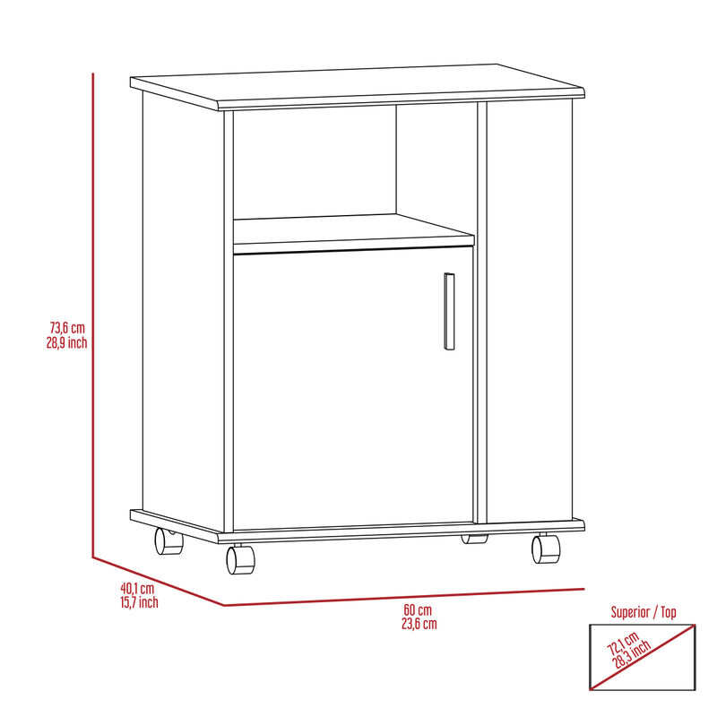 Kit Lower Microwave Cabinet, Single Door, Three Side Shelves