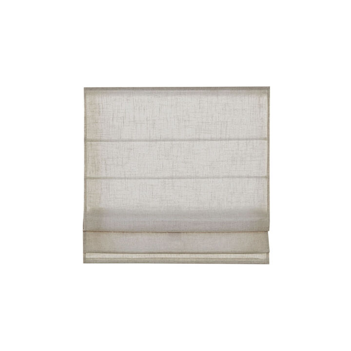 Gracie Mills Eulalie Cordless Lightweight Linen Blend Roman Shade - 27x64"