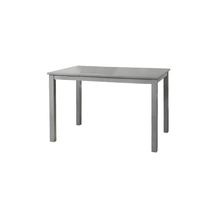 Zory 5pc Dining Table Set with 4 Cushioned Chairs, Beige Burlap, Gray Wood - Benzara