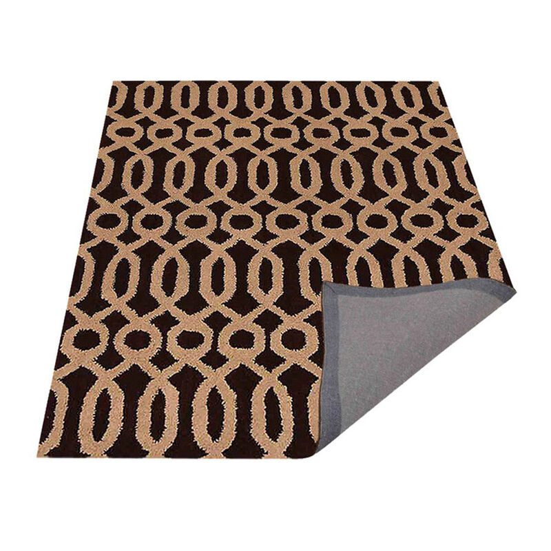 RUGSOTIC CARPETS HAND TUFTED WOOL ECO-FRIENDLY AREA RUGS  - 5'x8', Rectangle Shape, Brown & Beige, Contemporary Modern Design, High Pile Handmade Area Rugs for Living Room, Bed Room (K00734)