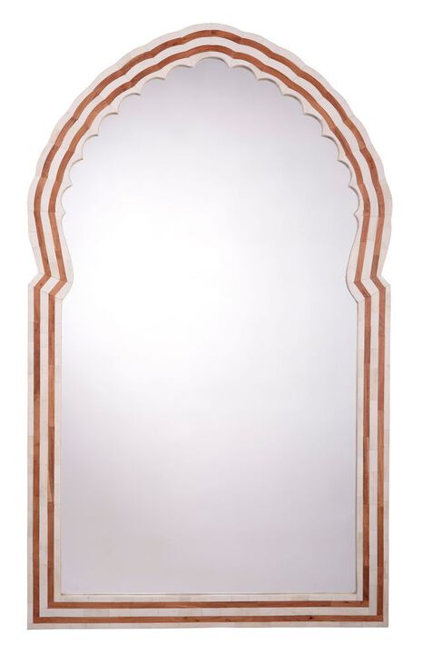 Bardot Large Bone & Wood Mirror