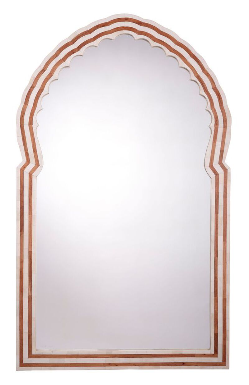 Bardot Large Bone & Wood Mirror