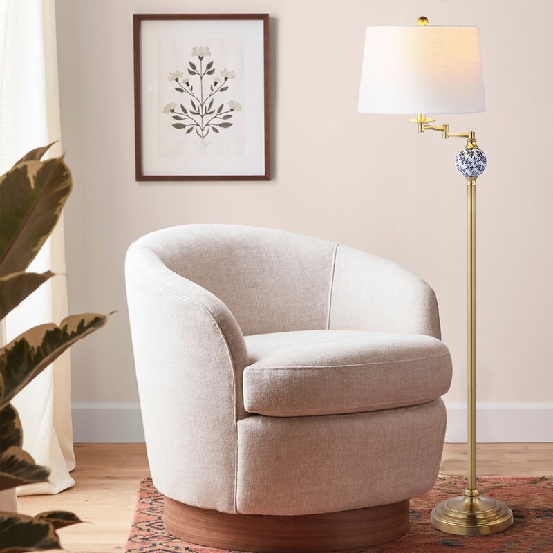 Aveiro Classic Midcentury Iron LED Floor Lamp