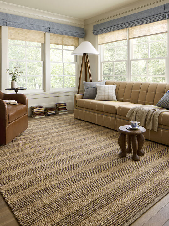 Judy JUD-06 Natural / Chocolate 18" x 18" Sample Rug by Chris Loves Julia