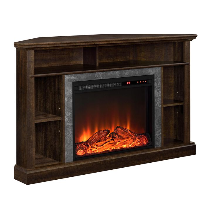 Ameriwood Home Overland Electric Corner Fireplace Space Heater for TVs up to 50"