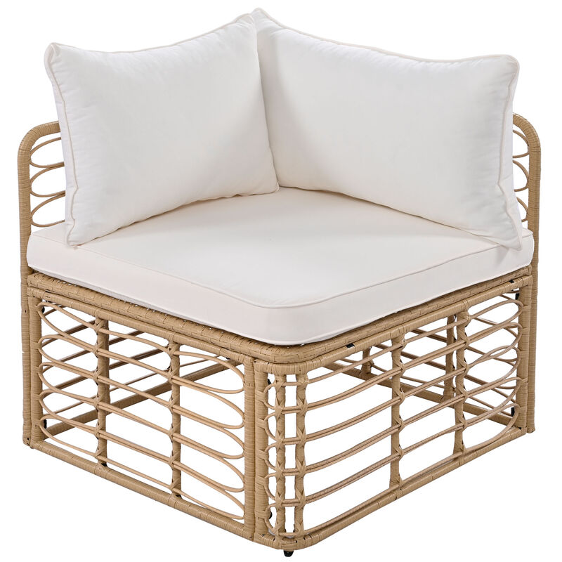 Merax 7 Pieces Outdoor Patio Furniture Sofa Set with Table