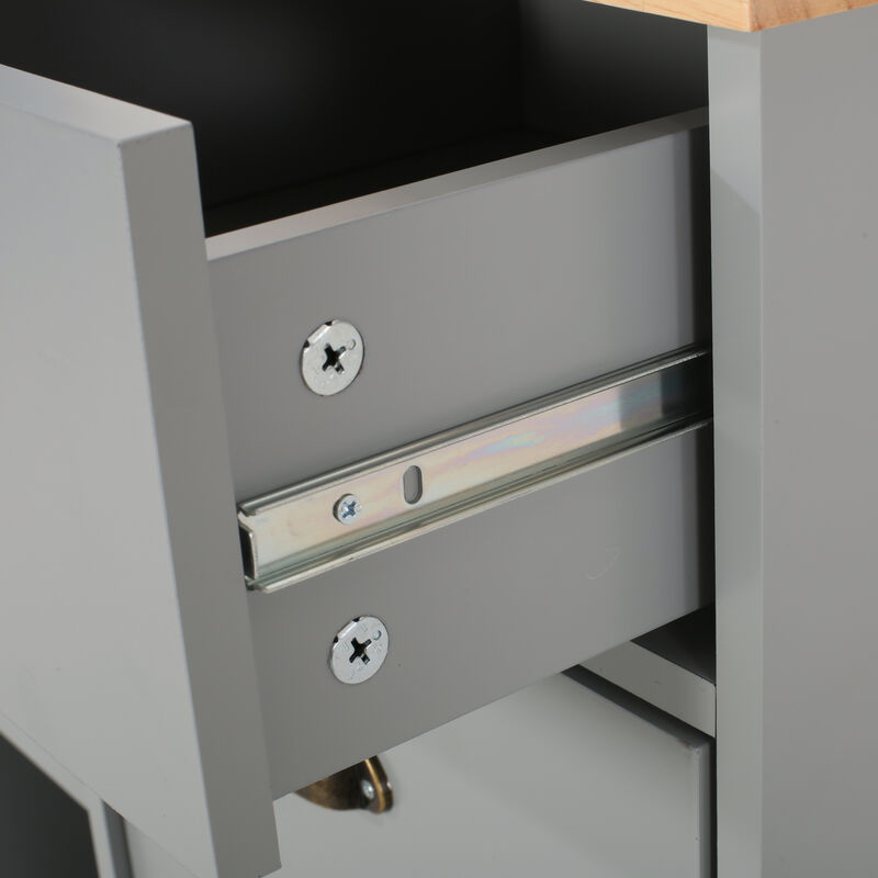 Merax Kitchen Island with 2 Drawers and 1 Door