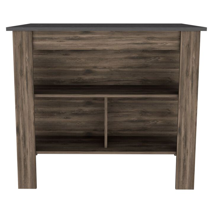 DEPOT E-SHOP Delos Kitchen Island, Four Legs, Three Shelves