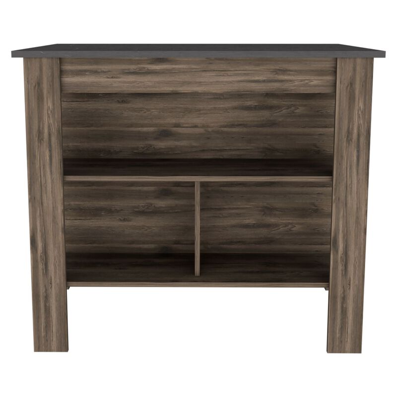 DEPOT E-SHOP Delos Kitchen Island, Four Legs, Three Shelves