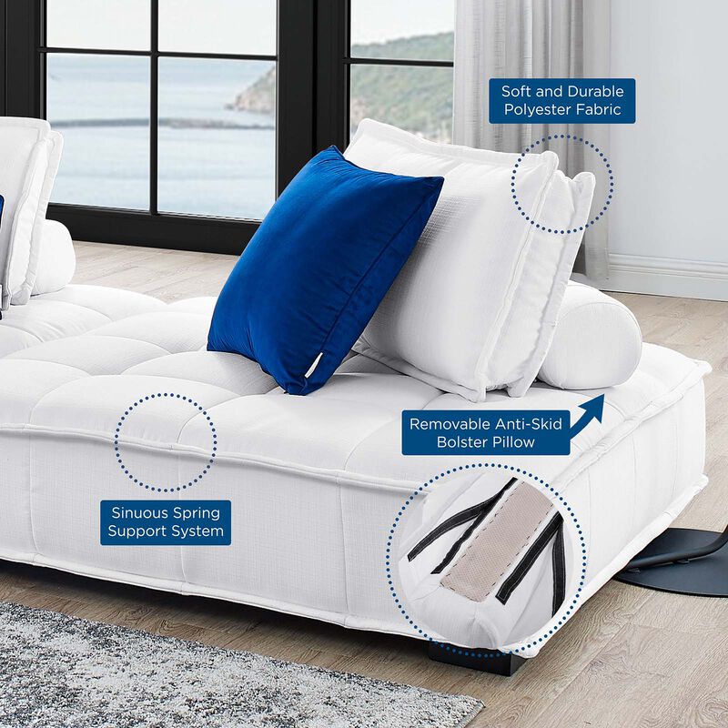 Saunter Tufted Fabric 2-Piece Loveseat White