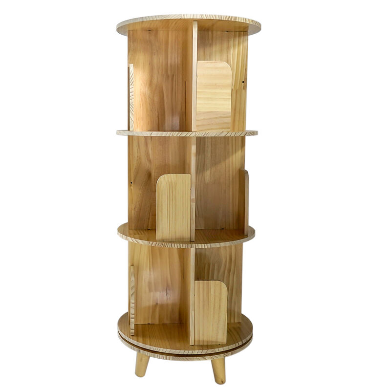 3-Layer Rotating Bookcase 360° Rotating Display Rack for Books and Decorative Items