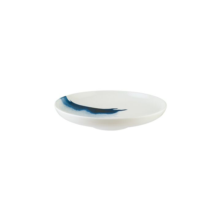 Blue Wave dia.10.75" h:2.25" Round Decorated Porcelain Deep Plate