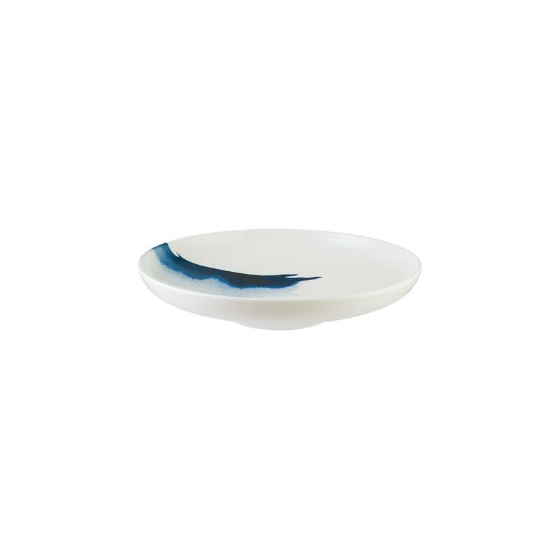 Blue Wave dia.10.75" h:2.25" Round Decorated Porcelain Deep Plate