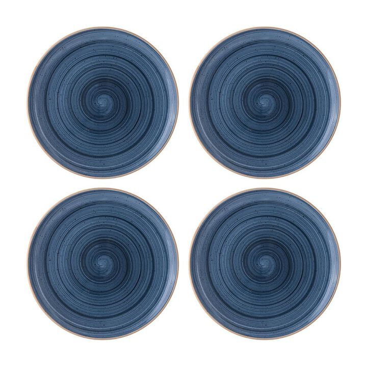 Dusk dia.12" Round Blue Porcelain Plate (Set of 4)