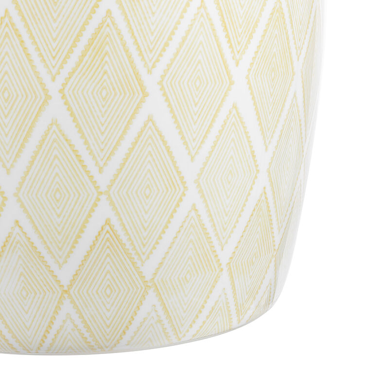 Moroccan Diamonds Ceramic Drum Garden Stool