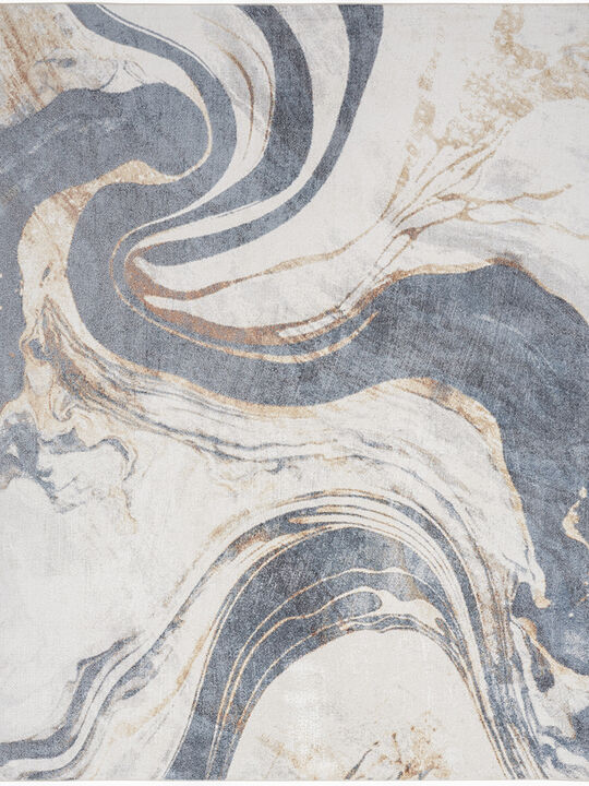Astra Machine Washable ASW15 Ivory/Blue 7'10" x 10' Rug