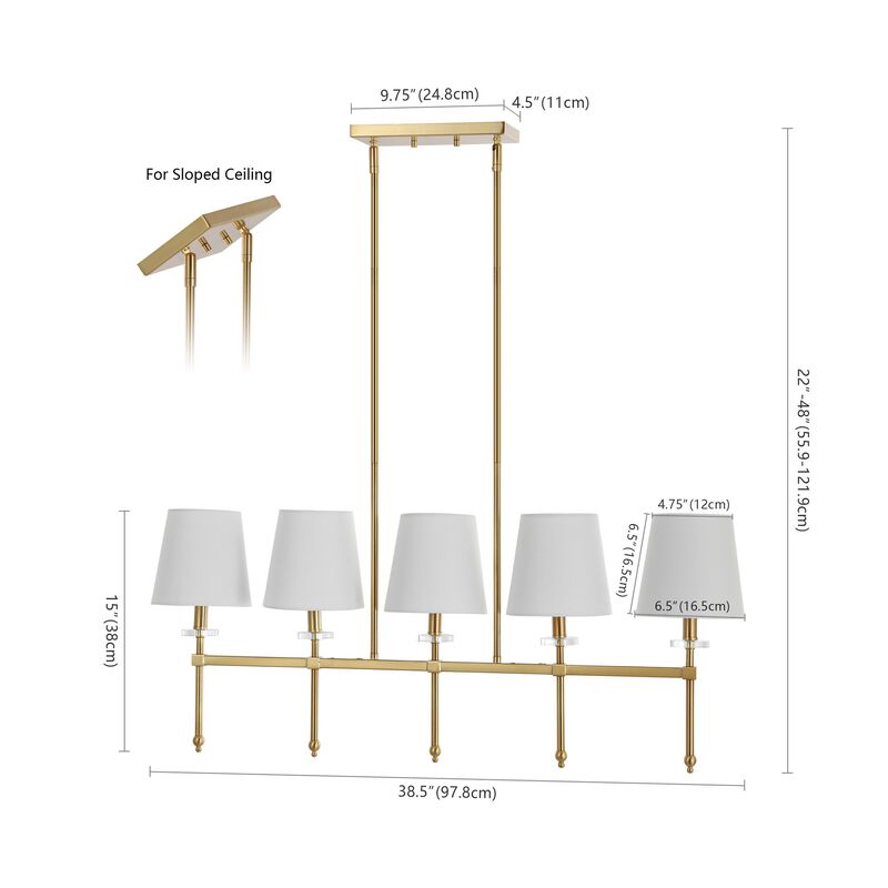 Sophie 5-Light Modern Midcentury Iron Linear LED Pendant
