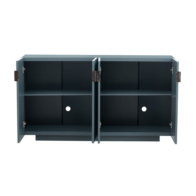Merax 4 Wavy Doors Sideboard with Adjustable Shelves