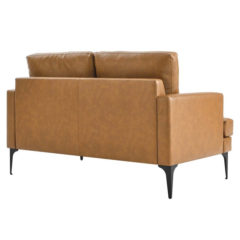 Evermore Vegan Leather Loveseat Tan EEI-6048-TAN
