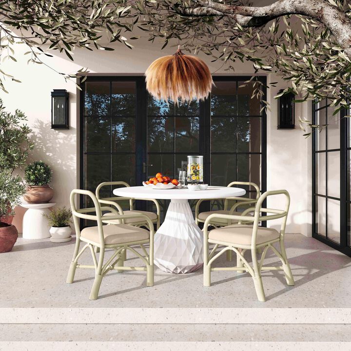 Ginny Green Rattan Dining Chair