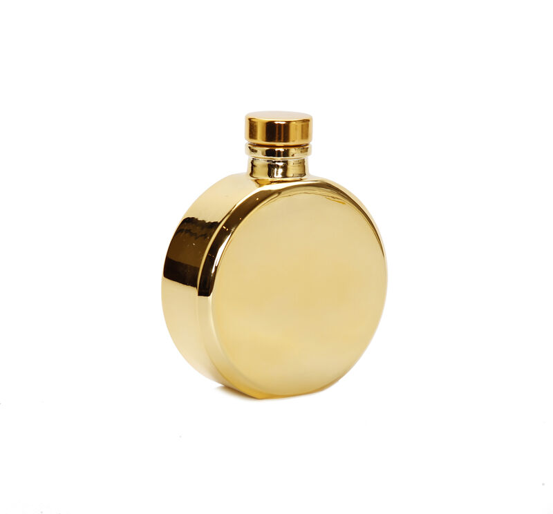Gold Bottle Diffuser With White Flower, "Iris & Rose" Scent