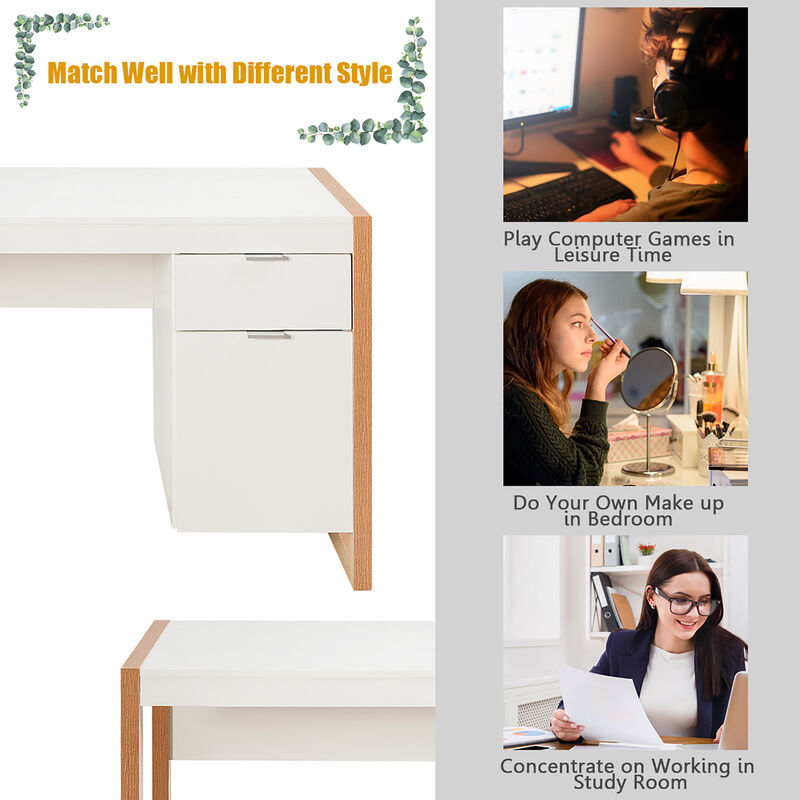Costway Computer Desk Workstation Table With Drawers Home Office