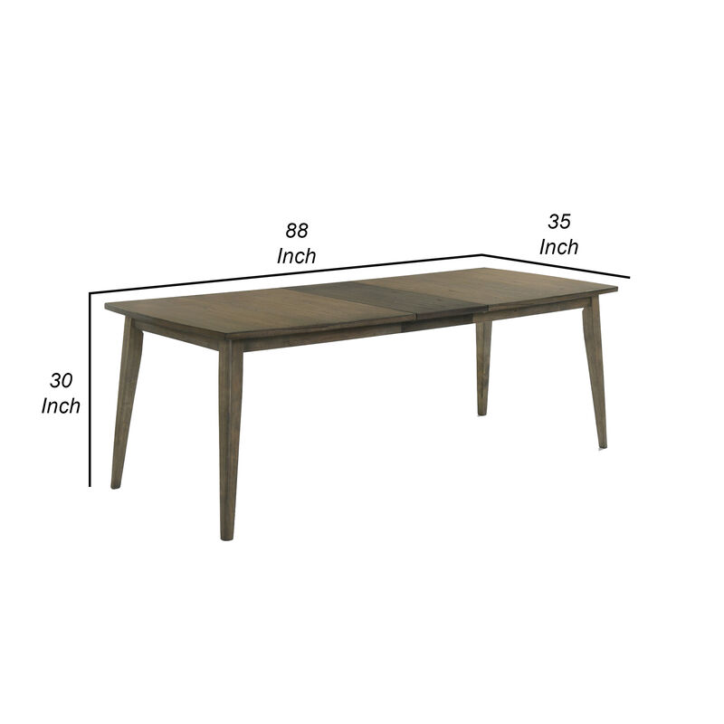 Yuki 72-88 Inch Extendable Dining Table, Tapered Legs, Vintage Walnut Brown-Benzara