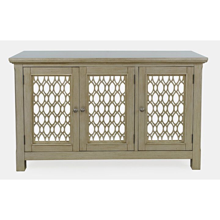 Jofran Isabella 54 Luxury Mirrored Accent Storage Cabinet