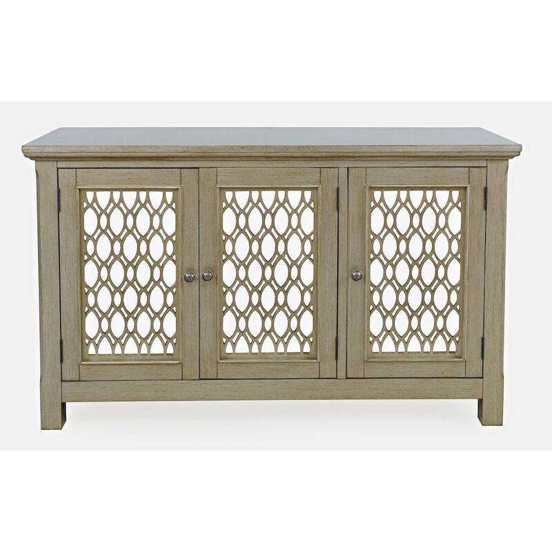 Jofran Isabella 54 Luxury Mirrored Accent Storage Cabinet