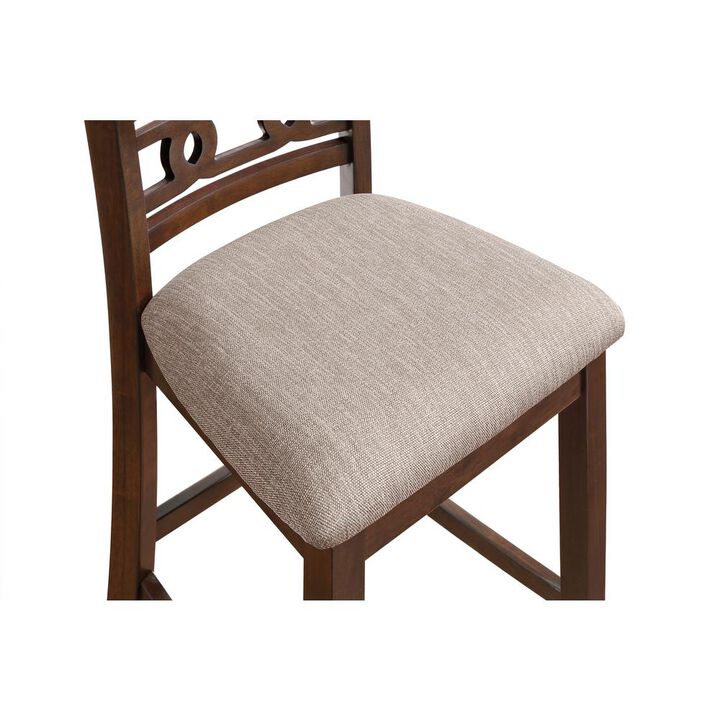 New Classic Furniture Furniture Gia Solid Wood Counter Chairs in Cherry Brown (Set of 2)