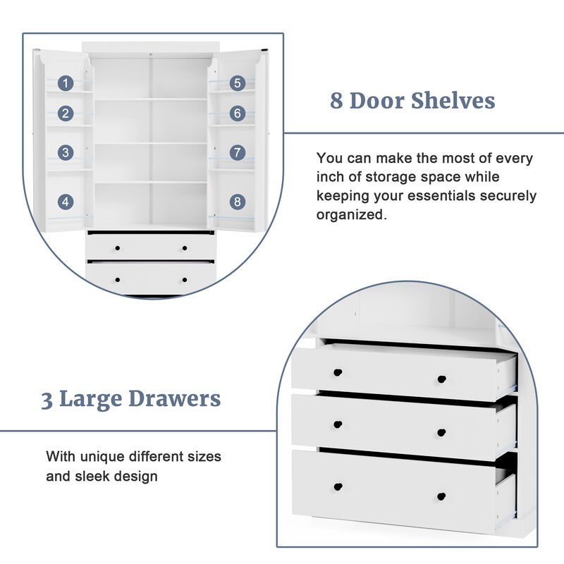 Merax Freestanding Tall Cupboard Storage Cabinet