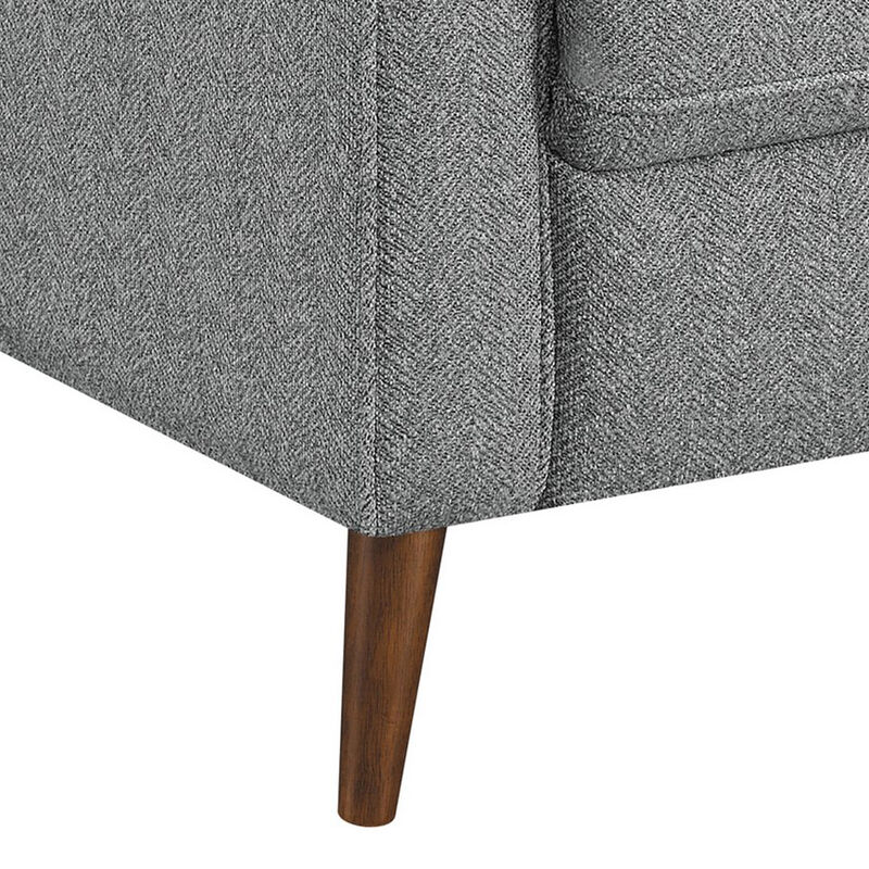 31 Inch Modern Manual Recliner Chair with Padded Button Tufted Back, Gray-Benzara