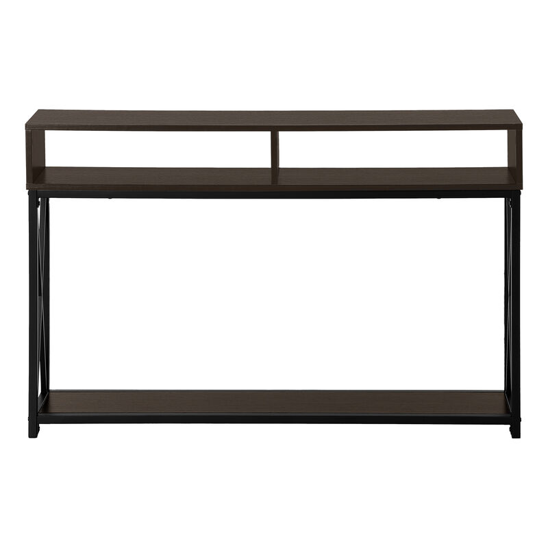 Monarch Specialties I 3574 Accent Table, Console, Entryway, Narrow, Sofa, Living Room, Bedroom, Metal, Laminate, Brown, Black, Contemporary, Modern