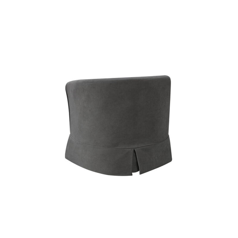 Tucker Gray Woven Fabric Swivel Barrel Chair