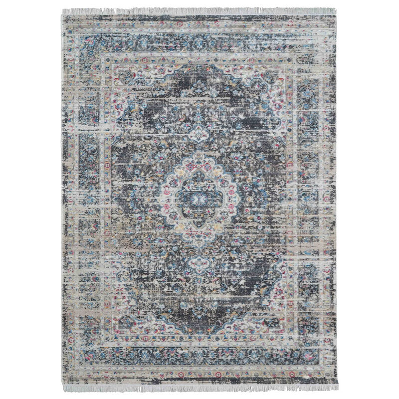 RUGSOTIC CARPETS MACHINE MADE POLYESTER AREA RUGS  - 5'x7'10'', Rectangle Shape, Multicolor Color, Classic Oriental Traditional  Design, Low Pile Machine Made Area Rugs (M00091)