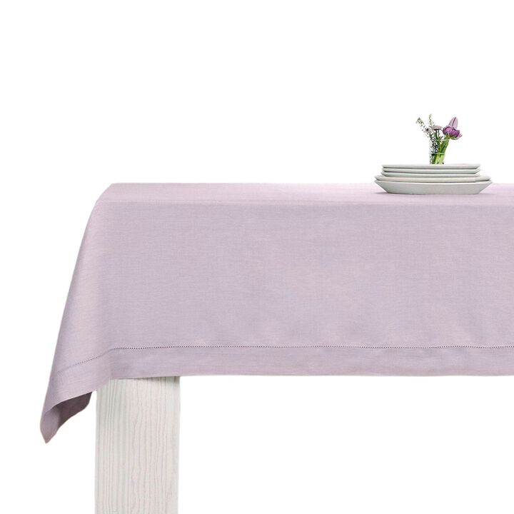 Solino Home 100% Pure Linen Tablecloth | Classic Hemstitch