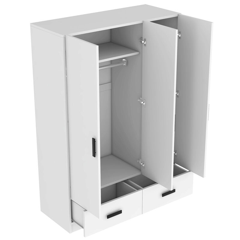 Merax 3-Door Wardrobe Closet with 2 Storage Drawers