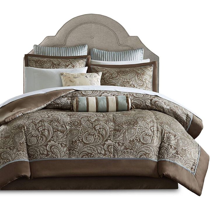 Hivvago 12 Piece Cotton Polyester Comforter Set