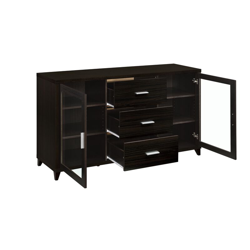TV Entertainment Center, Console, 2 Media Towers, Bridge, Cappuccino Brown - Benzara