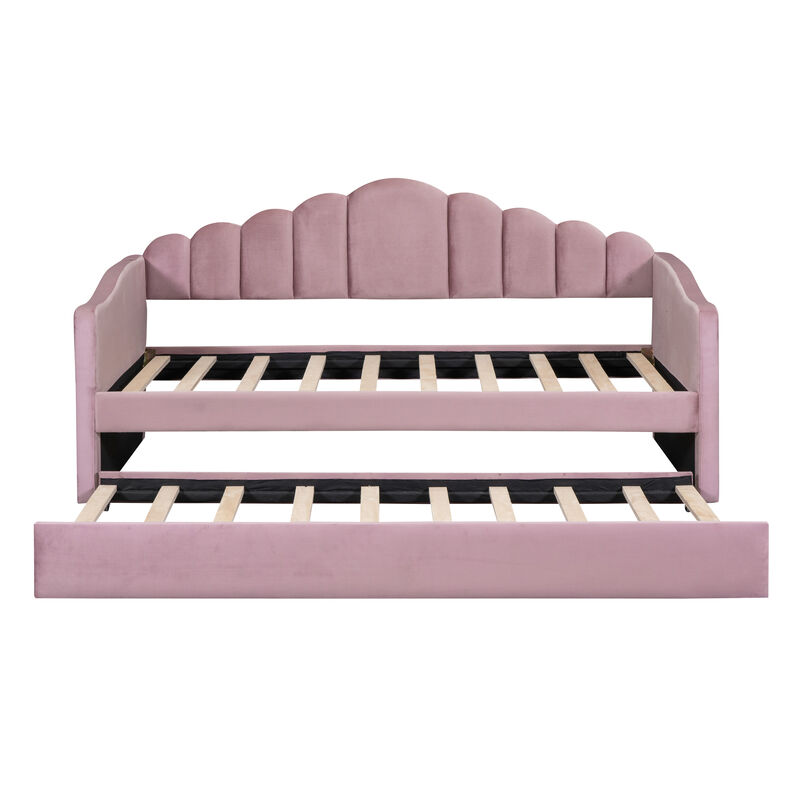 Merax Upholstered Daybed Bed Frame with Trundle