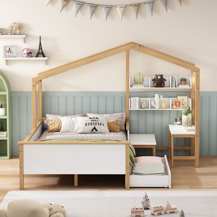 Merax Wooden House Bed Frame with Drawer