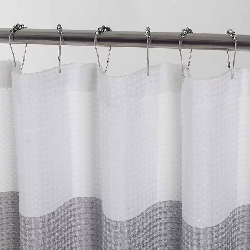 Classic Striped Polyester Shower Curtain – Thick, Textured Fabric for a Spa-Like Bathroom