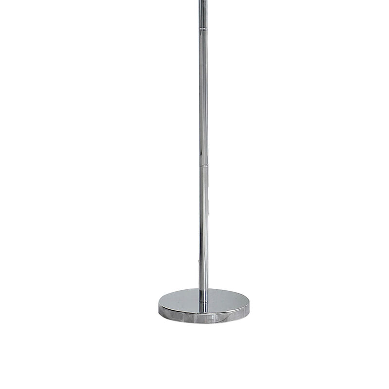 Finn 63 Inch Glamorous Floor Lamp, Rose Accent Shade, 100W, Pink, Silver - Benzara