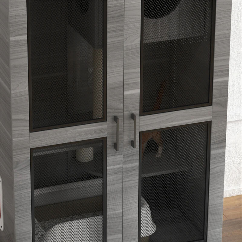 Cat Villa Apartment with Wheels, Multi-Level Design, Scratching Posts, and Cozy Spaces for Cats