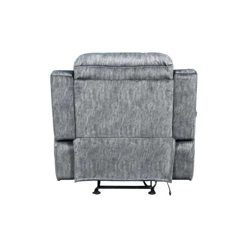 New Classic Furniture Furniture Tango Glider Recliner with Polyester Fabric in Shadow Gray