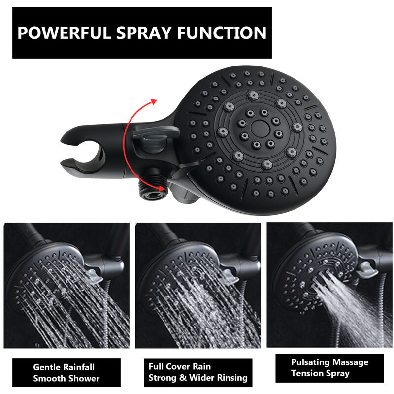 Classic High Pressure Single Handle 7 Function Rain Shower Head With Handheld Shower With Tub Spout