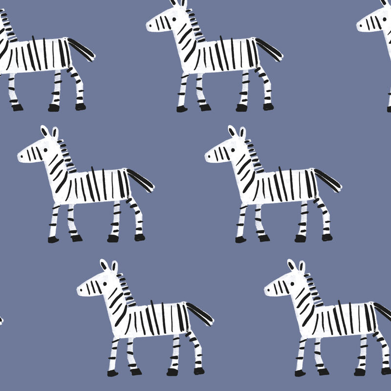 Lambs & Ivy Signature Zebra Blue Organic Cotton 2-Pack Fitted Crib Sheets